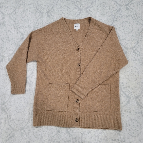 serra cardigan in size L brown 10%wool with pockets in front - Picture 5 of 10